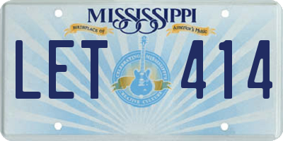MS license plate LET414