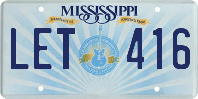 MS license plate LET416