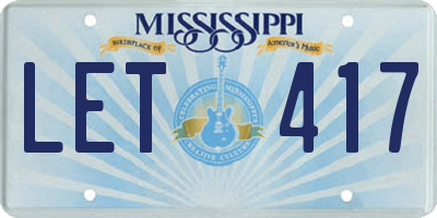 MS license plate LET417
