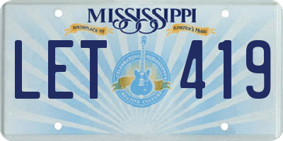 MS license plate LET419