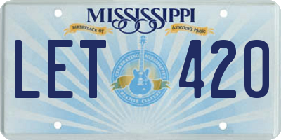 MS license plate LET420