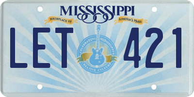 MS license plate LET421