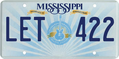 MS license plate LET422