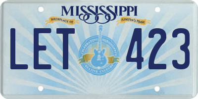 MS license plate LET423