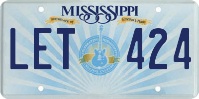 MS license plate LET424
