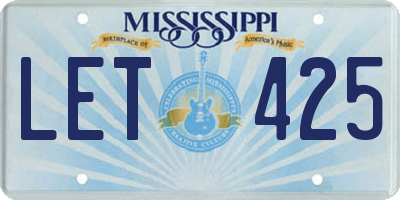 MS license plate LET425