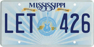 MS license plate LET426