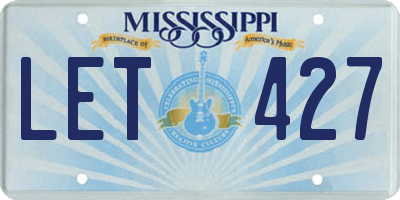 MS license plate LET427