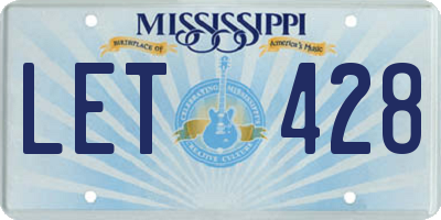 MS license plate LET428