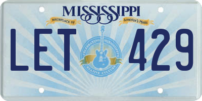 MS license plate LET429