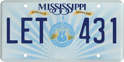 MS license plate LET431