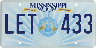 MS license plate LET433