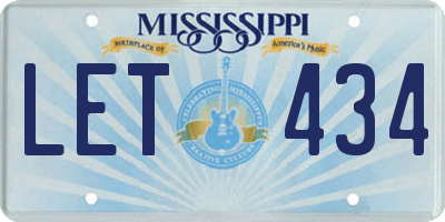 MS license plate LET434