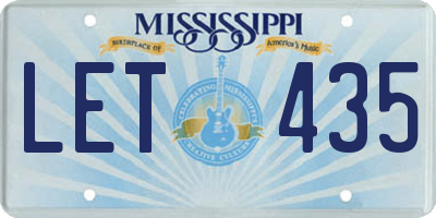 MS license plate LET435