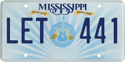MS license plate LET441