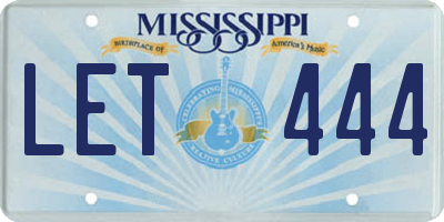 MS license plate LET444