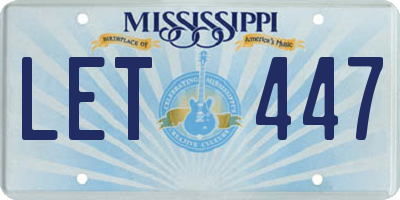 MS license plate LET447