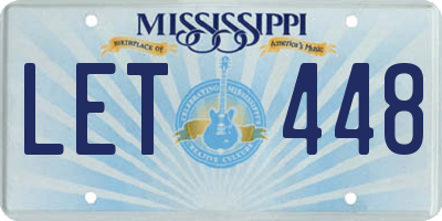 MS license plate LET448