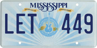 MS license plate LET449