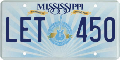 MS license plate LET450