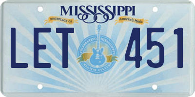 MS license plate LET451