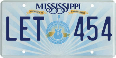 MS license plate LET454