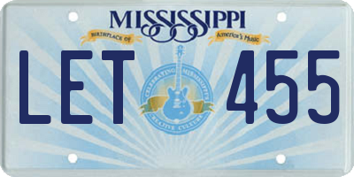 MS license plate LET455