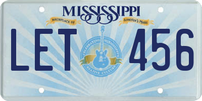 MS license plate LET456