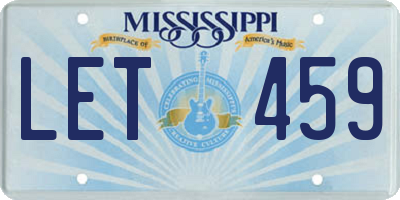 MS license plate LET459