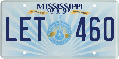 MS license plate LET460