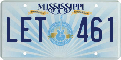 MS license plate LET461