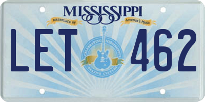 MS license plate LET462