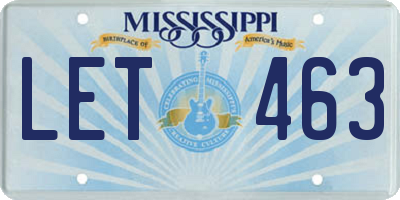 MS license plate LET463