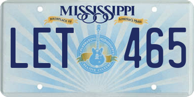 MS license plate LET465