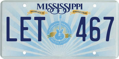 MS license plate LET467