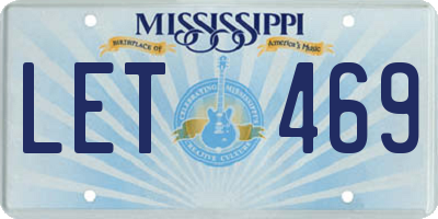 MS license plate LET469