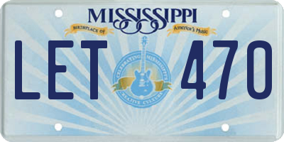 MS license plate LET470