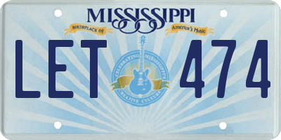 MS license plate LET474