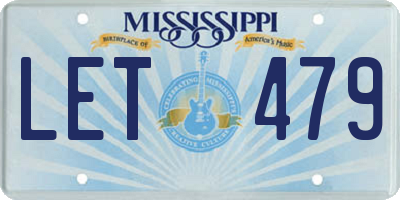 MS license plate LET479