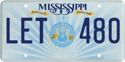 MS license plate LET480