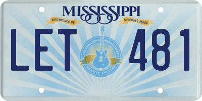 MS license plate LET481