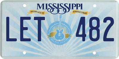 MS license plate LET482