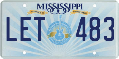 MS license plate LET483