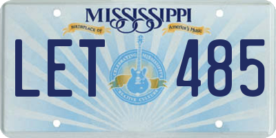 MS license plate LET485