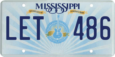 MS license plate LET486