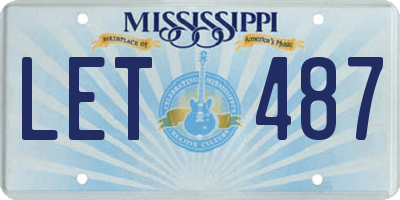 MS license plate LET487