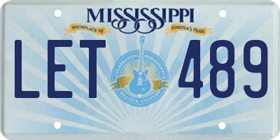 MS license plate LET489