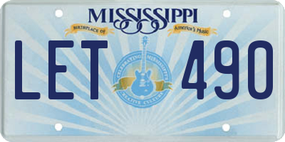 MS license plate LET490