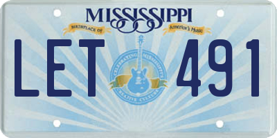 MS license plate LET491