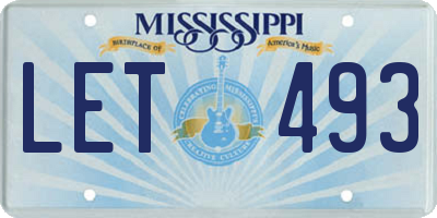 MS license plate LET493